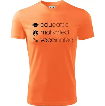 Educated motivated vaccinated - Dětské triko sportovní (dresovina) - 158 cm/12 let ( Neon mandarine )
