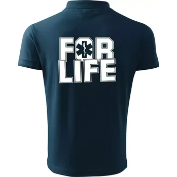 Pánská košile For Life - Polokošile pánská Pique Polo 203 - 4XL ( Námořní modrá (velmi tmavá - téměř černá) )