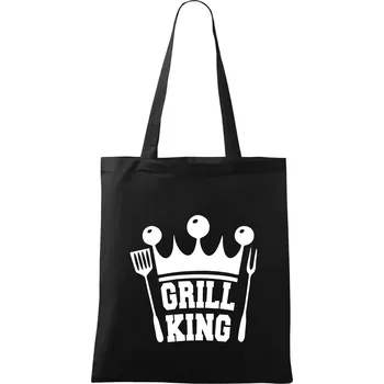 Nákupní taška Grilování - Grill King - Taška bavlněná - 42 x 38 cm ( Černá )