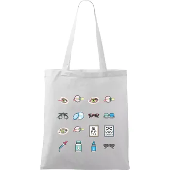 Nákupní taška Oční lékař ikony - Taška bavlněná - 42 x 38 cm ( Bílá )