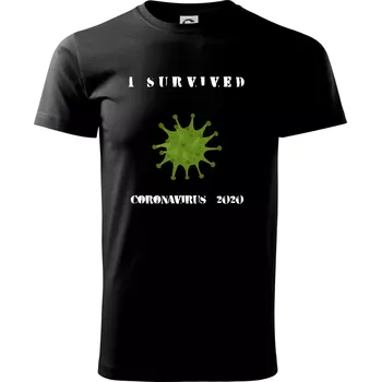 I Survived coronavirus 2020 - Triko extra velké (5-8XL) - 6XL ( Černá )