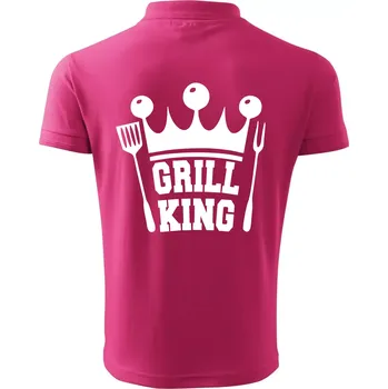 Pánská košile Grilování - Grill King - Polokošile pánská Pique Polo 203 - 3XL ( Purpurová )