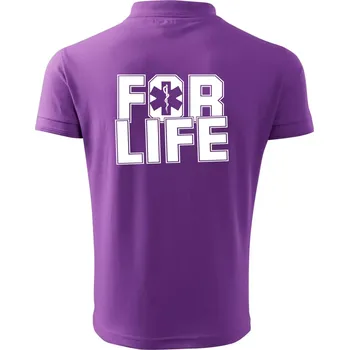 Pánská košile For Life - Polokošile pánská Pique Polo 203 - M ( Fialová )