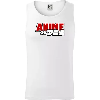 Anime nápis červený - Tílko pánské Core - S ( Bílá )