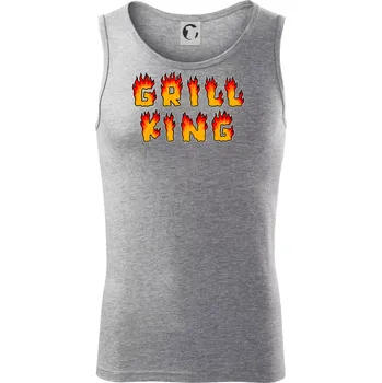Pánská móda Grill King ohnivý nápis - Tílko pánské Core - 2XL ( Tmavě šedý melír )