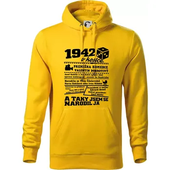 Pánská mikina 1942 v kostce - Mikina pánská Cape s kapucí - 2XL ( Žlutá )