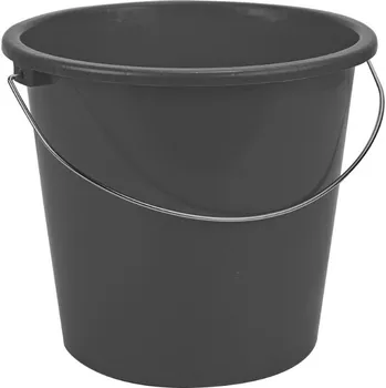 Koš na prádlo KesTek Plastový kbelík s kovovou rukojetí antracitové 5 L HEM5A