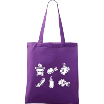 Grilovací ikony - Taška bavlněná - 42 x 38 cm ( Fialová )