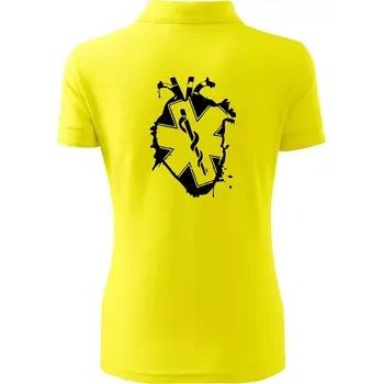 Zdravotnické srdce - Polokošile dámská Pique Polo - 2XL ( Citrónová )