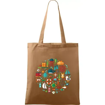 Nákupní taška Potápění dovolená - Taška bavlněná - 42 x 38 cm ( Cappuccino )