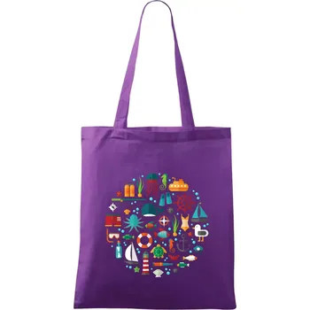 Potápění dovolená - Taška bavlněná - 42 x 38 cm ( Fialová )