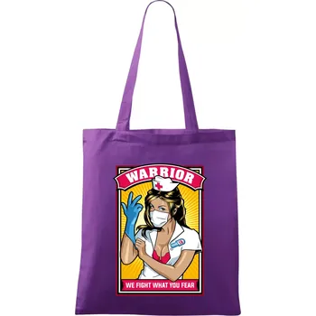 Corona Nurse warrior - Taška bavlněná - 42 x 38 cm ( Fialová )