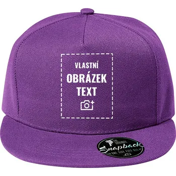 Kšiltovka Kšiltovka snapback s vlastním potiskem, Barva Fialová, Velikost 20,5×11 cm , Canvas Kšiltovka snapback Bezvatriko.cz