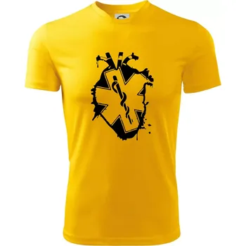 Chlapecké oblečení Zdravotnické srdce - Dětské triko sportovní (dresovina) - 158 cm/12 let ( Žlutá )