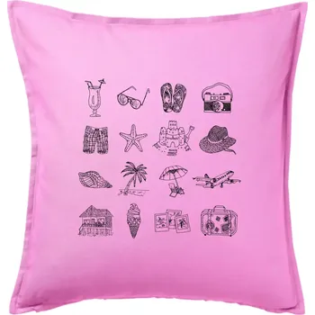 Polštář Dovolená u moře - Polštář 50x50 - 50x50 - Pouze potah ( Růžová )