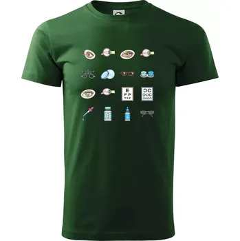 Pánské tričko Oční lékař ikony - Triko extra velké (5-8XL) - 8XL ( Lahvově zelená )