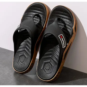 Dámské sandále Pánské žabky a pantofle do koupelny a na ven Barva: Černo-Zlatá, Velikost: 46-47