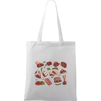 Maso na gril - Taška bavlněná - 42 x 38 cm ( Bílá )