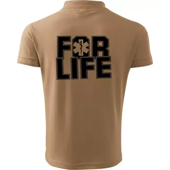 Pánská košile For Life - Polokošile pánská Pique Polo 203 - 3XL ( Písková )
