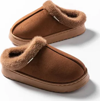 Dámské sandále Teplé domácí pantofle pro ženy a muže s protiskluzovou podrážkou Barva: Kávová, Velikost: 36-37