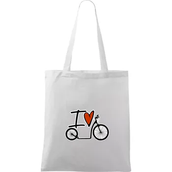 I love koloběžka velké a malé kolo - Taška bavlněná - 42 x 38 cm ( Bílá )