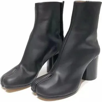 Dámské kozačky Kožené kotníkové boty na podpatku Velikost: 42, Barva (Varianta): black with leather