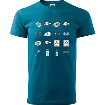 Oční lékař ikony - Klasické pánské triko vyšší gramáže - XS ( Petrolejová )