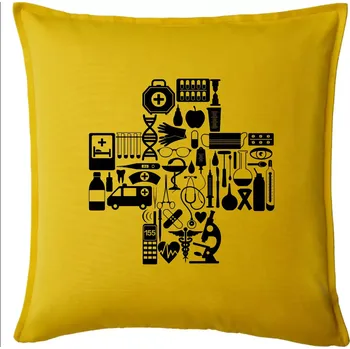 Polštář Zdravotní kříž věci - Polštář 50x50 - 50x50 - Pouze potah ( Žlutá )