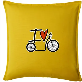Polštář I love koloběžka velké a malé kolo - Polštář 50x50 - 50x50 - Pouze potah ( Žlutá )