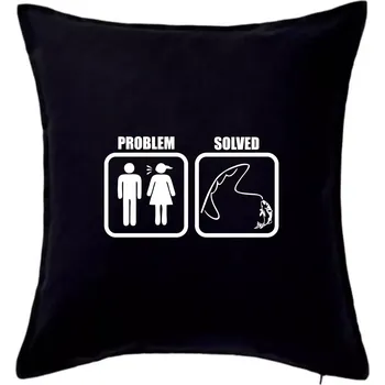 Polštář Problém rybaření - Polštář 50x50 - 50x50 - Pouze potah ( Černá )