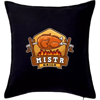 Polštář Mistr grilu kuře - Polštář 50x50 - 50x50 - Pouze potah ( Černá )