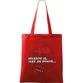Důležité je, jaký jsi uvnitř - Taška bavlněná - 42 x 38 cm ( Červená )