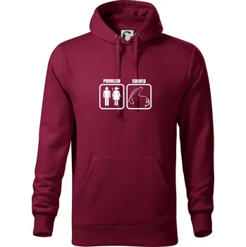 Pánská mikina Problém rybaření - Mikina pánská Cape s kapucí - 5XL ( Garnet )