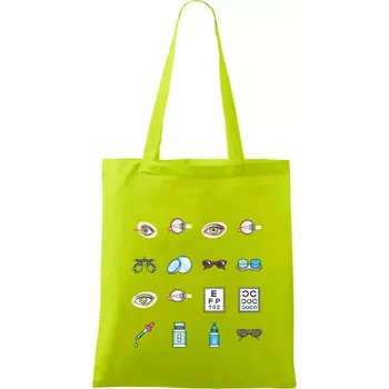 Oční lékař ikony - Taška bavlněná - 42 x 38 cm ( Limetková )