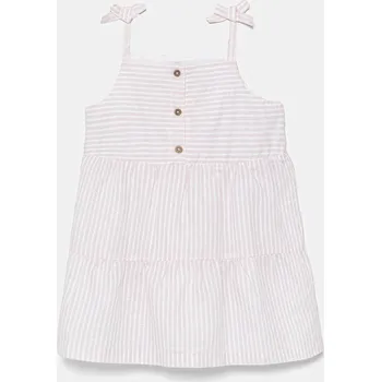 Oblečení a móda Dětské lněné šaty United Colors of Benetton 4Q1NGV025.P.Seasonal růžová 03X, vel. 98