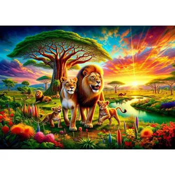 Dětské zboží ART PUZZLE Puzzle Lví rodinka 200 dílků