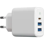 WG - Síťová nabíječka 3x USB, 1x USB-A QC 3.0 + 1x USB-A QC 3.0 + 1x USB-C PD 3.0, bílá