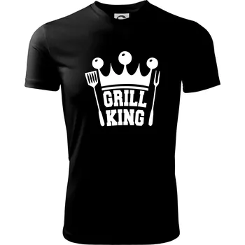 Pánské tričko Grilování - Grill King - Pánské triko Fantasy sportovní (dresovina) - XL ( Černá )