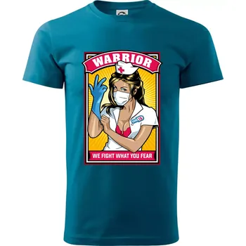 Corona Nurse warrior - Klasické pánské triko vyšší gramáže - XS ( Petrolejová )