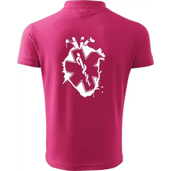 Pánská košile Zdravotnické srdce - Polokošile pánská Pique Polo 203 - L ( Purpurová )