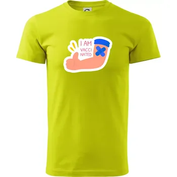 I am vaccinated - Klasické pánské triko vyšší gramáže - 2XL ( Limetková )