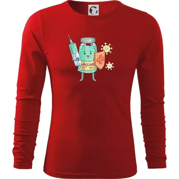 Pánská móda Cartoon vaccine - Triko s dlouhým rukávem FIT-T long sleeve - S ( Červená )