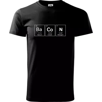 Bacon - periodická tabulka - Triko extra velké (5-8XL) - 8XL ( Černá )