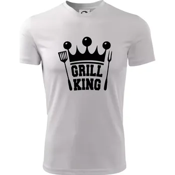 Pánské tričko Grilování - Grill King - Pánské triko Fantasy sportovní (dresovina) - L ( Bílá )