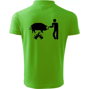 Pánská košile Grilování - Prase - Polokošile pánská Pique Polo 203 - 5XL ( Apple Green )