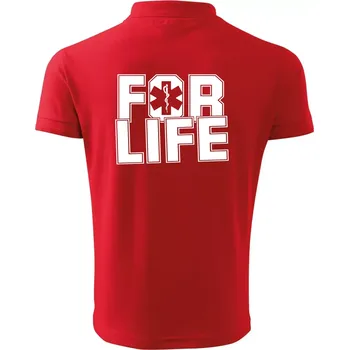 Pánská košile For Life - Polokošile pánská Pique Polo 203 - 5XL ( Červená )