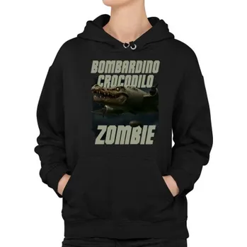 Žertovný předmět Bombardino Crocodilo zombie - krokodýl bombardér - Italian Brainrot - dámská mikina s potiskem- Tričkový.cz