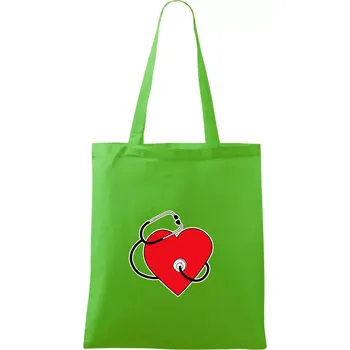 Internista srdce - Taška bavlněná - 42 x 38 cm ( Apple Green )