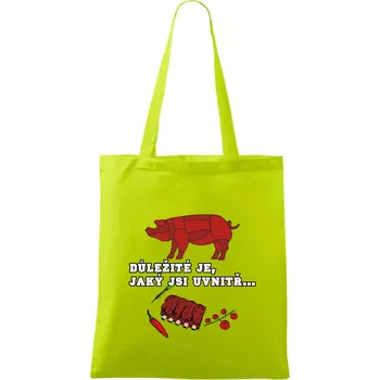 Důležité je, jaký jsi uvnitř - Taška bavlněná - 42 x 38 cm ( Limetková )