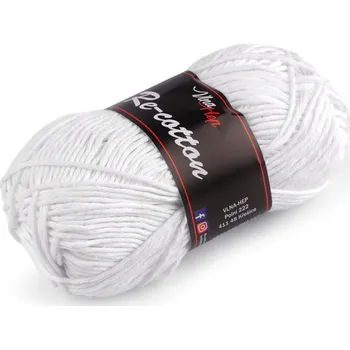 Příze Bavlněná pletací příze Re-Cotton 50 g, barva 1 (81002) bílá